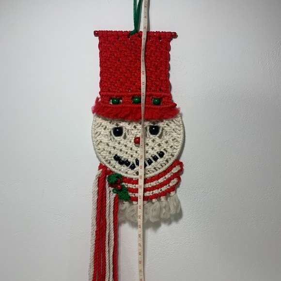 Vintage Macrame Snowman Wall hanging Decor - boho - Picture 7 of 7